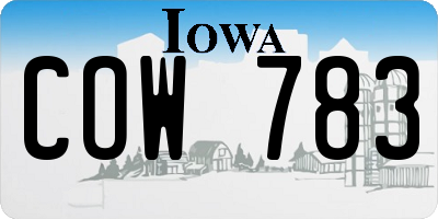 IA license plate COW783