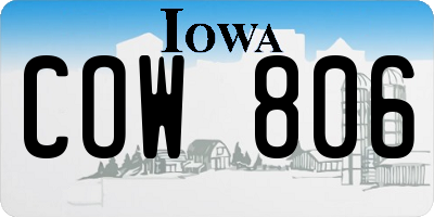IA license plate COW806