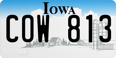 IA license plate COW813
