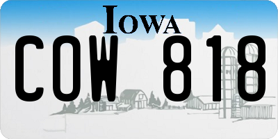 IA license plate COW818