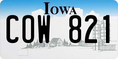 IA license plate COW821