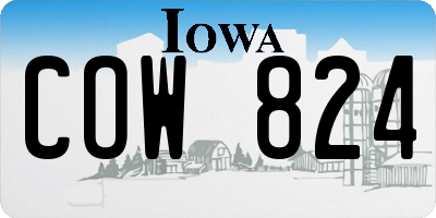 IA license plate COW824
