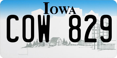 IA license plate COW829