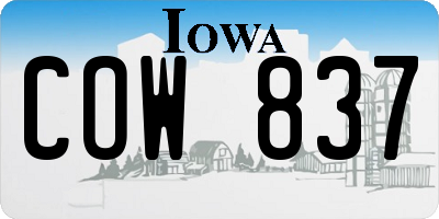 IA license plate COW837