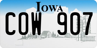 IA license plate COW907