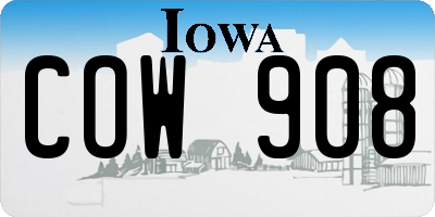 IA license plate COW908
