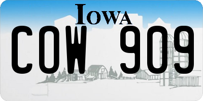 IA license plate COW909