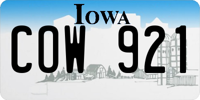 IA license plate COW921