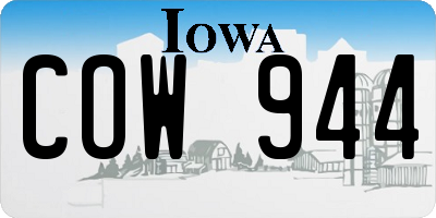 IA license plate COW944