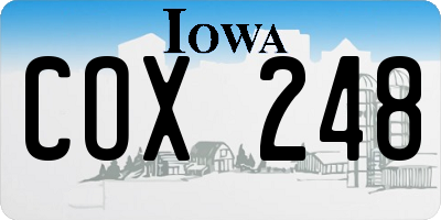 IA license plate COX248