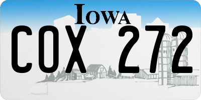 IA license plate COX272
