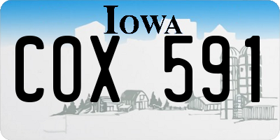 IA license plate COX591
