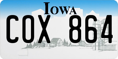 IA license plate COX864