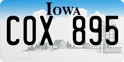 IA license plate COX895