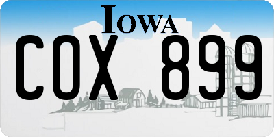 IA license plate COX899