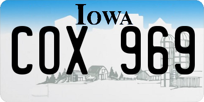 IA license plate COX969