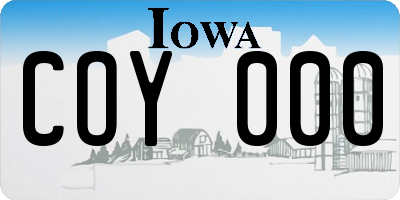 IA license plate COY000