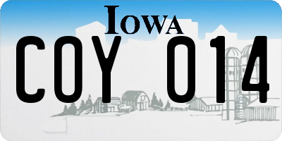 IA license plate COY014