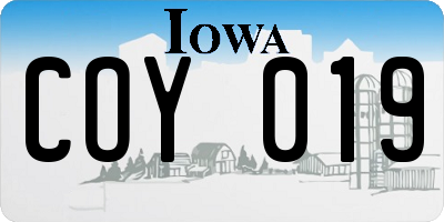 IA license plate COY019