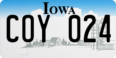 IA license plate COY024