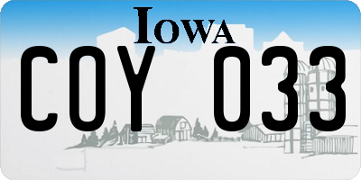 IA license plate COY033