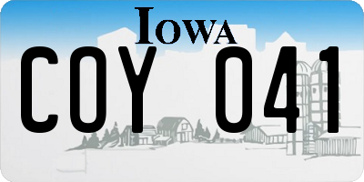 IA license plate COY041