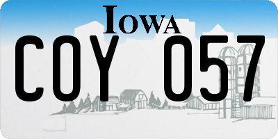 IA license plate COY057