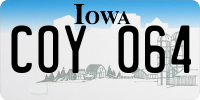 IA license plate COY064