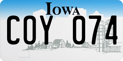 IA license plate COY074