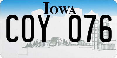 IA license plate COY076