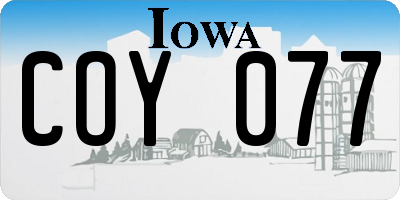 IA license plate COY077