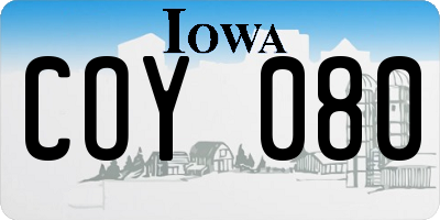 IA license plate COY080