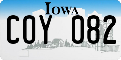 IA license plate COY082