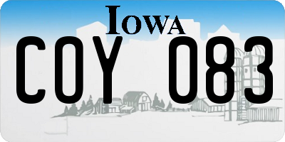 IA license plate COY083