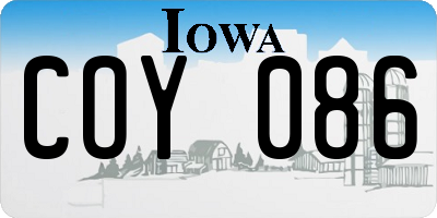 IA license plate COY086