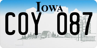 IA license plate COY087