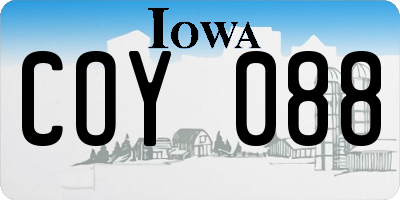 IA license plate COY088