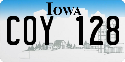 IA license plate COY128