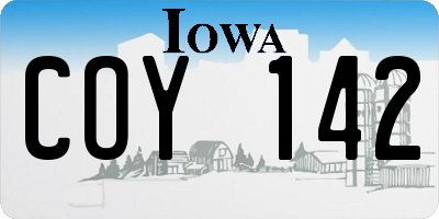 IA license plate COY142