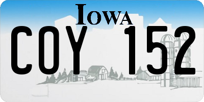 IA license plate COY152