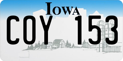 IA license plate COY153