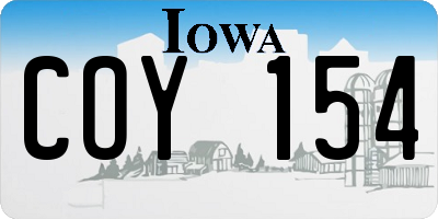 IA license plate COY154