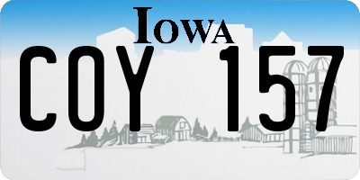 IA license plate COY157