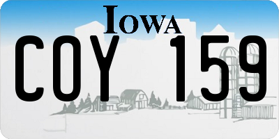 IA license plate COY159