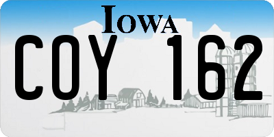 IA license plate COY162