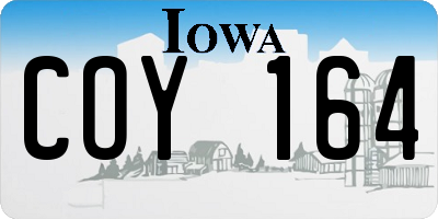 IA license plate COY164