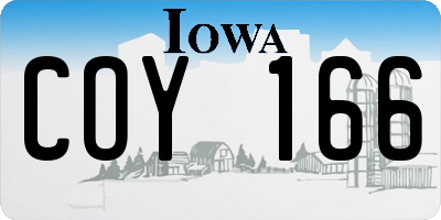 IA license plate COY166