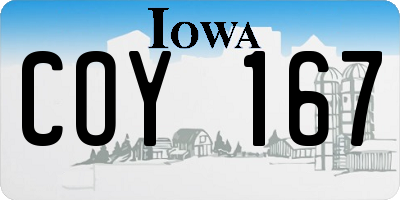 IA license plate COY167