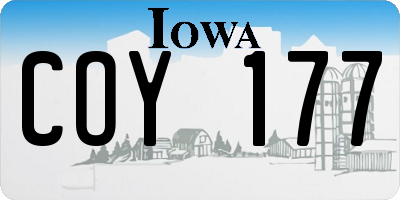 IA license plate COY177