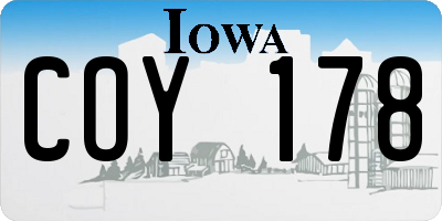 IA license plate COY178